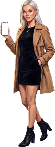 Ava Lindqvist holding up a phone